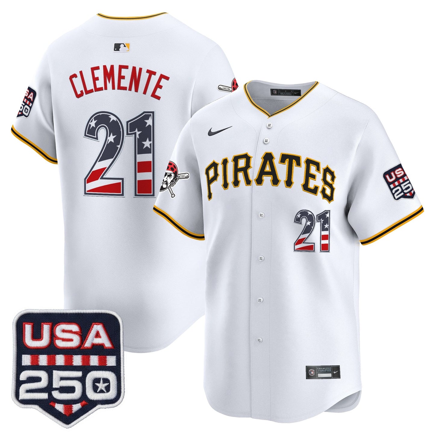 Pittsburgh Pirates USA 250 Fourth of July Vapor Premier Limited Jersey - All Stitched