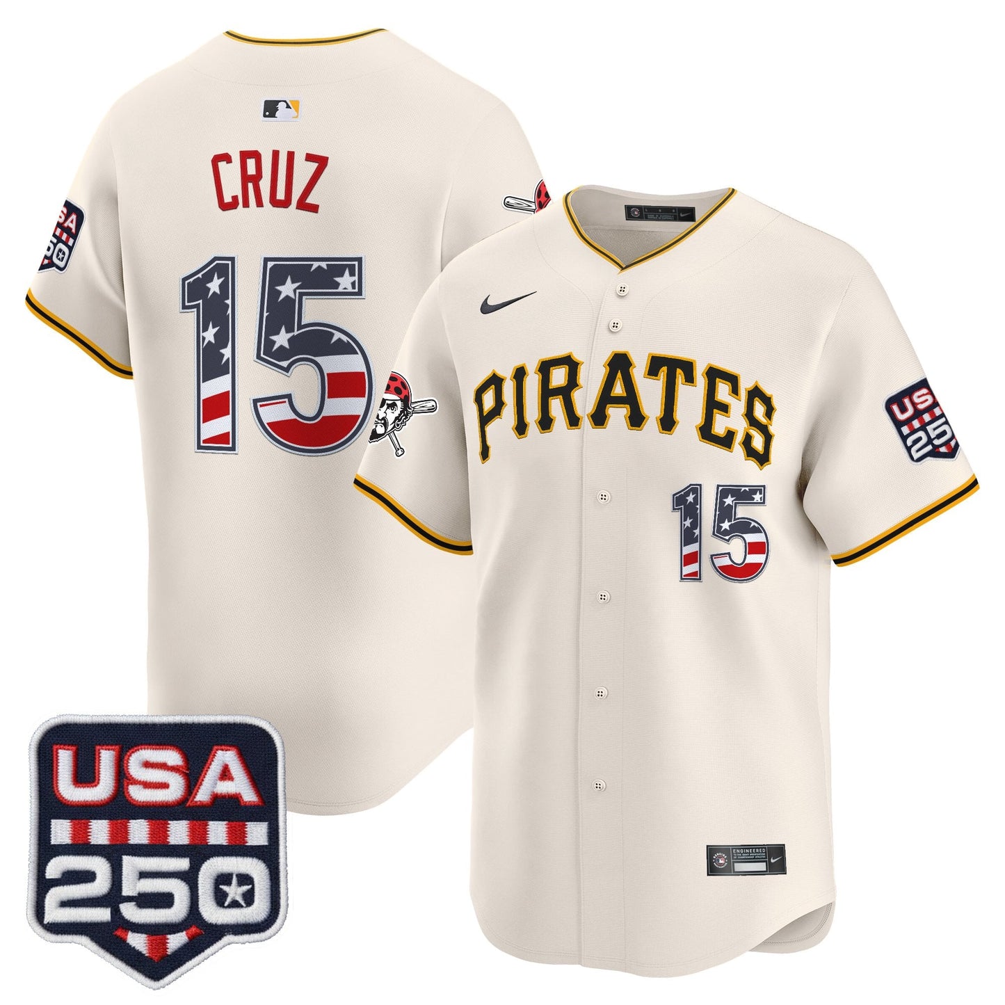 Pittsburgh Pirates USA 250 Fourth of July Vapor Premier Limited Jersey - All Stitched