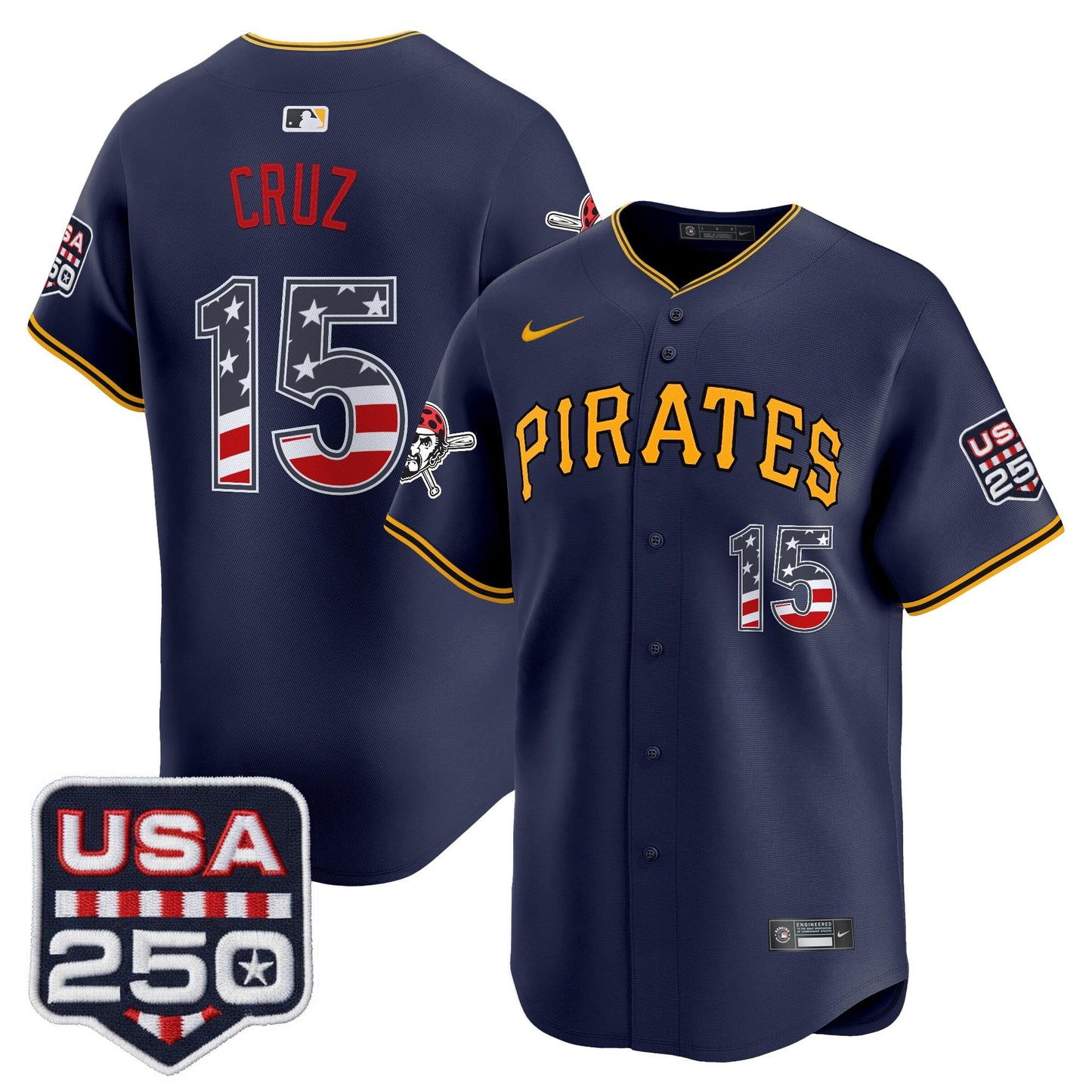 Pittsburgh Pirates USA 250 Fourth of July Vapor Premier Limited Jersey - All Stitched