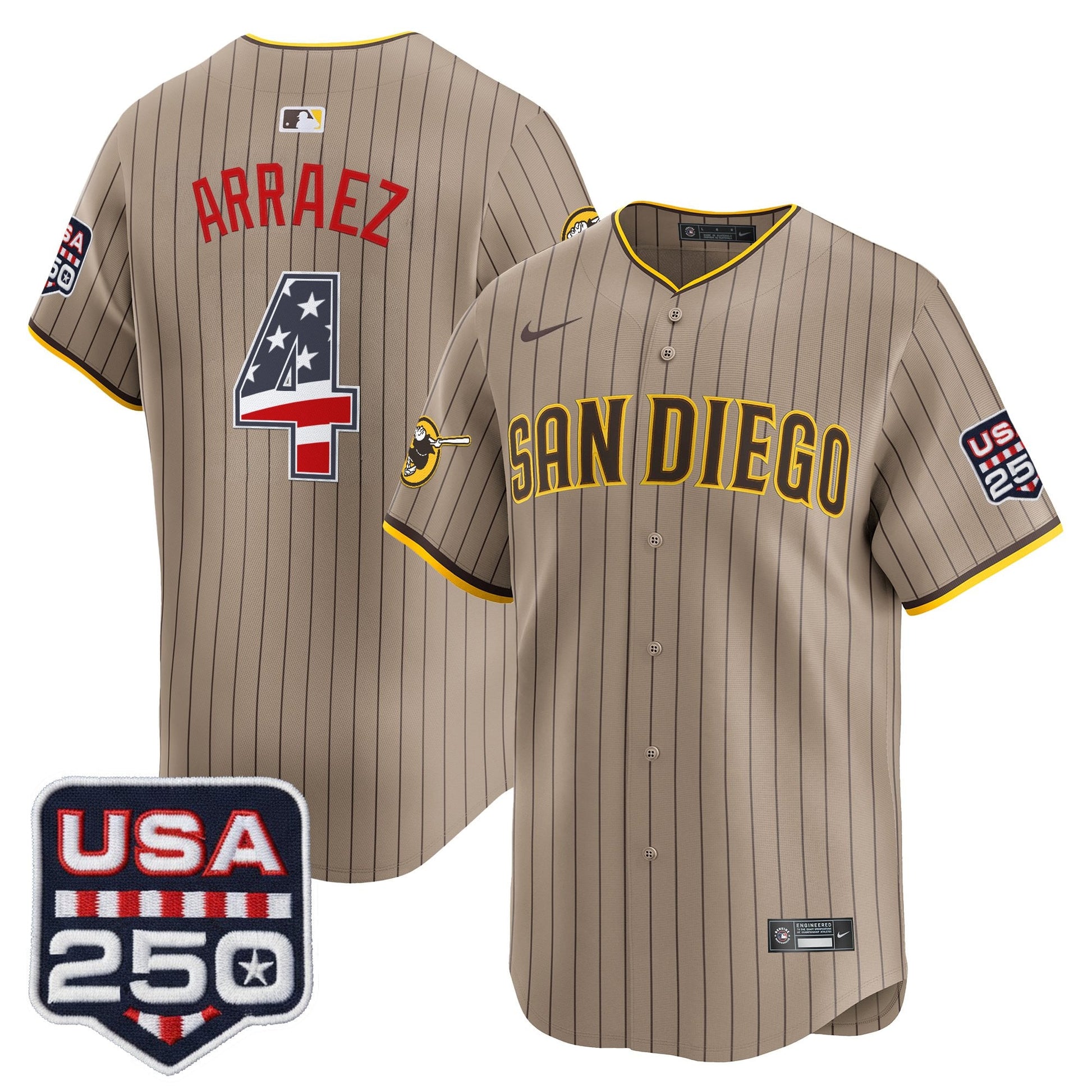 San Diego Padres USA 250 Fourth of July Vapor Premier Limited Jersey - All Stitched