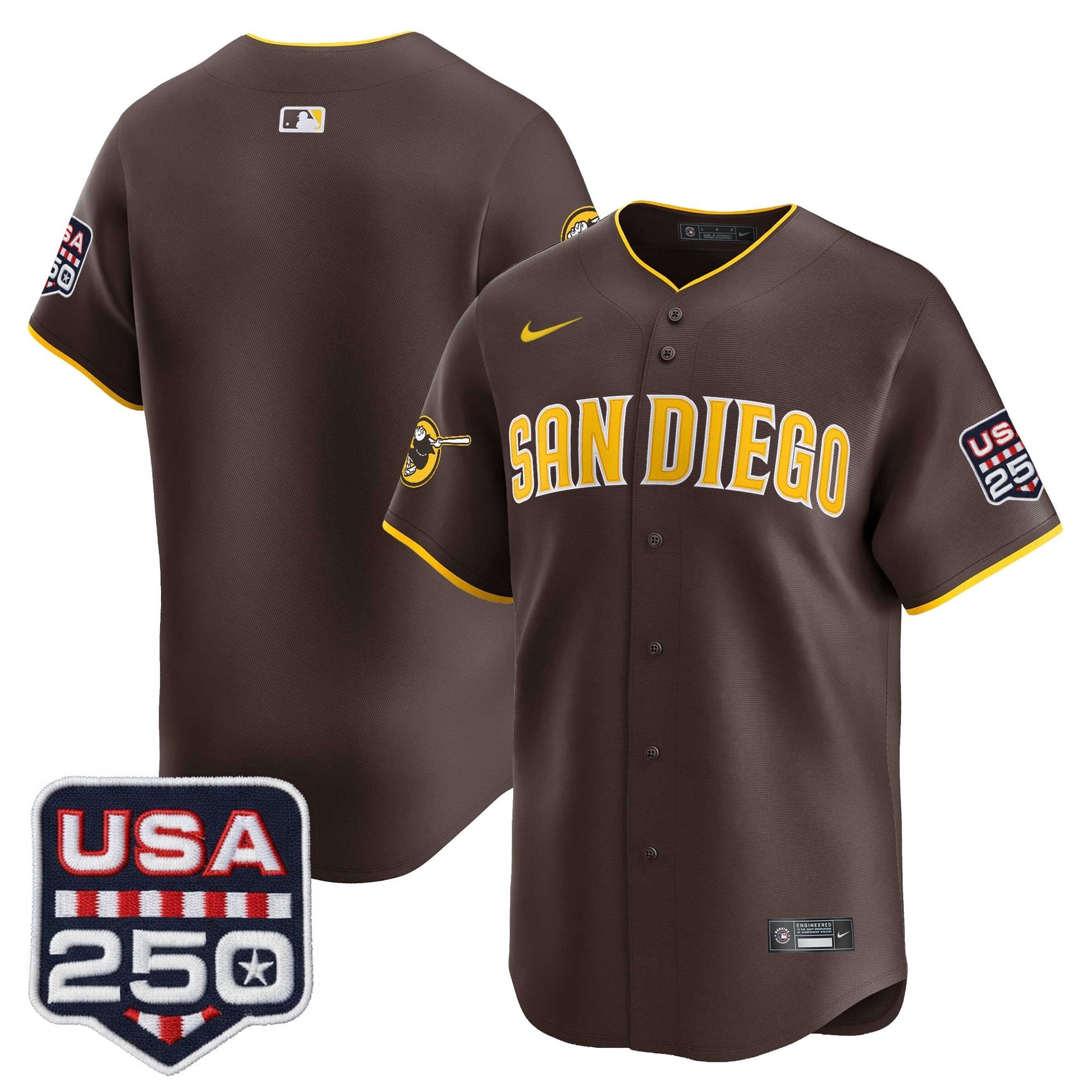San Diego Padres USA 250 Fourth of July Vapor Premier Limited Jersey - All Stitched