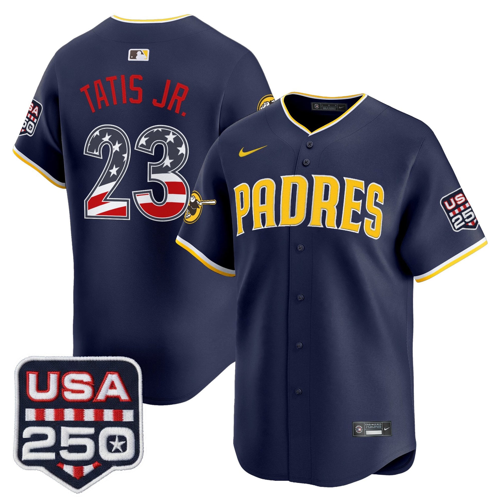 San Diego Padres USA 250 Fourth of July Vapor Premier Limited Jersey - All Stitched