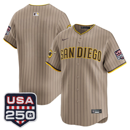 San Diego Padres USA 250 Fourth of July Vapor Premier Limited Jersey - All Stitched
