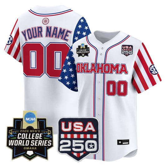 Oklahoma Sooners 2026 World Series "America 250 Edition" Vapor Premier Limited Custom Jersey - All Stitched