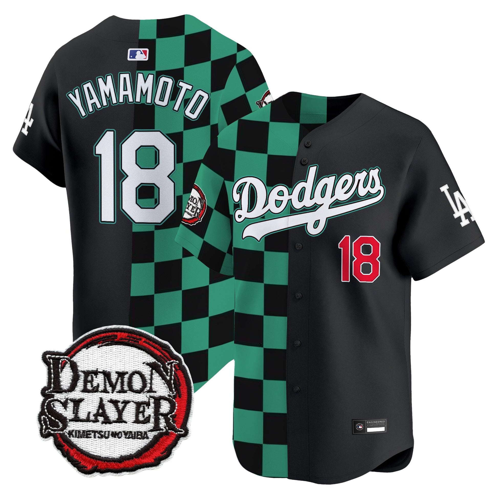 Los Angeles Dodgers x Demon Slayer Vapor Premier Limited Jersey - Stitched