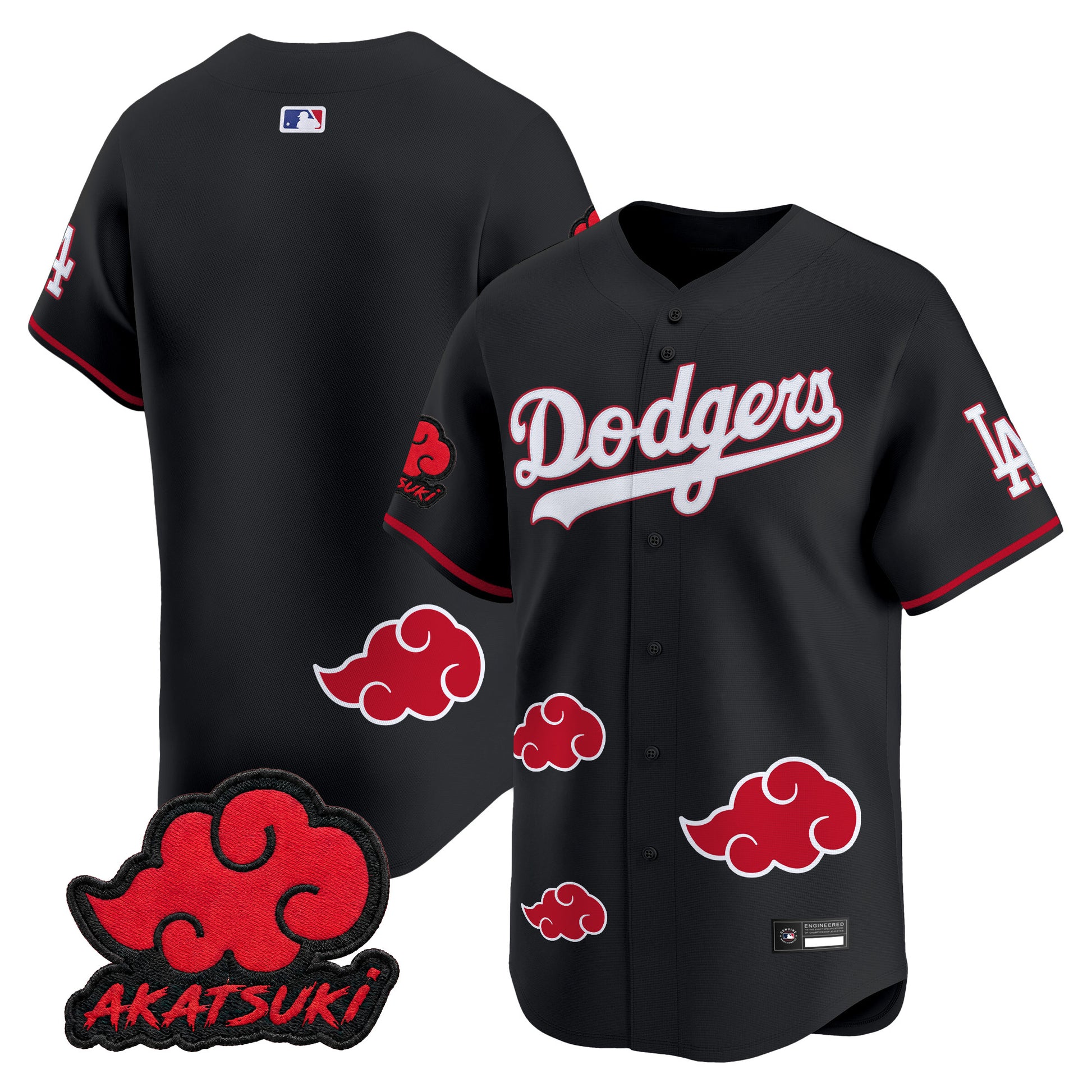 Los Angeles Dodgers x Naruto Akatsuki Edition Vapor Premier Limited Jersey - Stitched