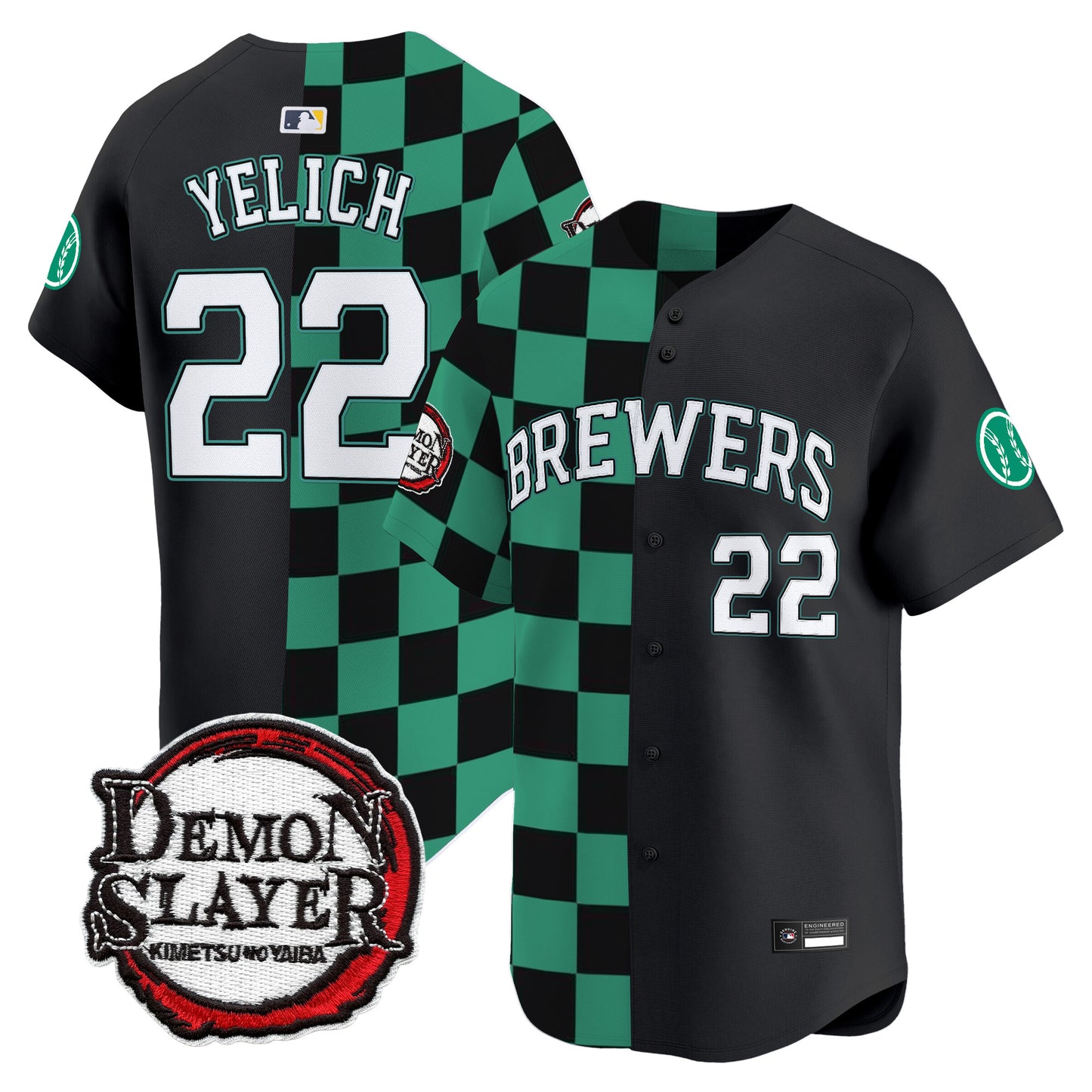 Milwaukee Brewers x Demon Slayer Vapor Premier Limited Jersey - Stitched
