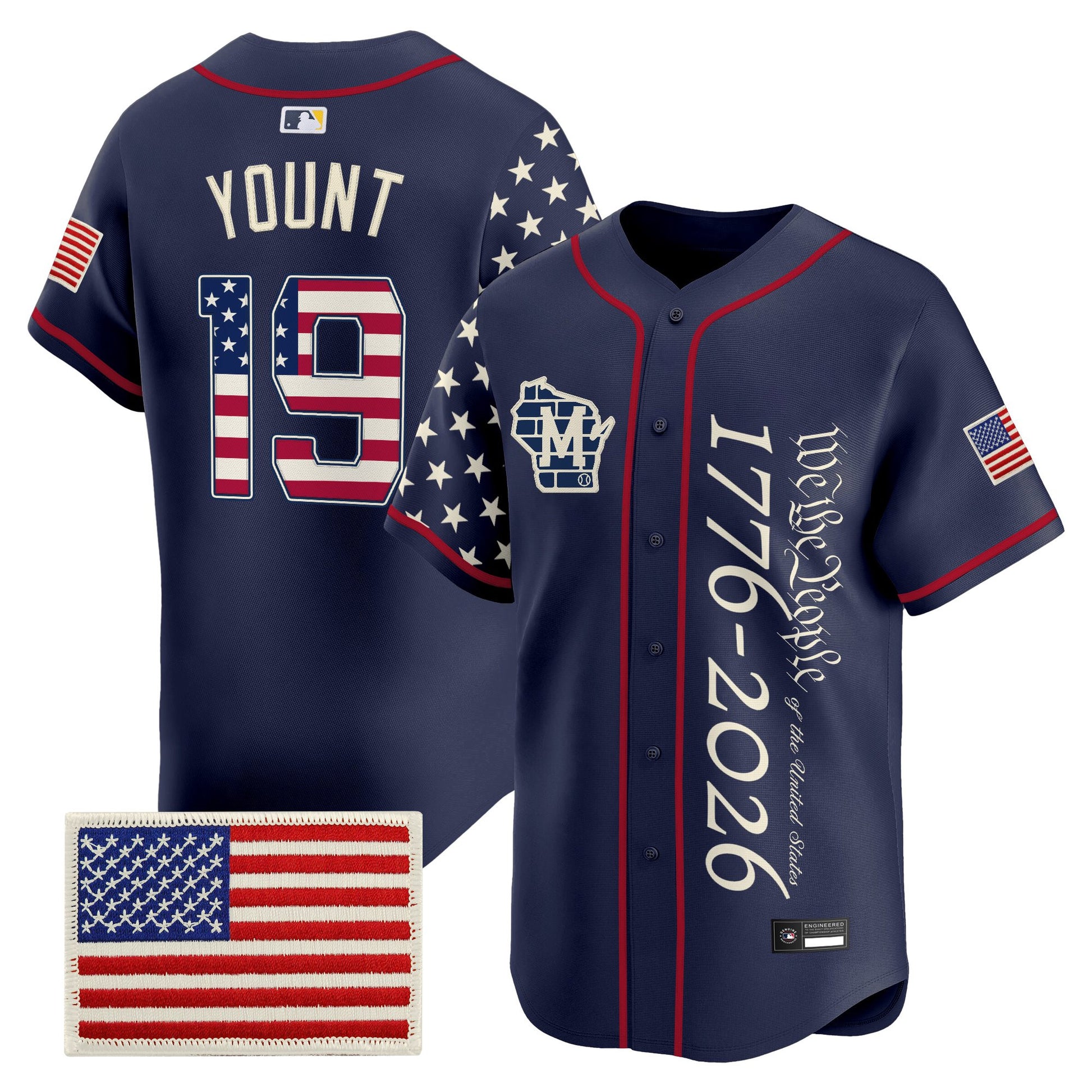Men's Milwaukee Brewers "America 250 Edition" Vapor Premier Limited Jersey V2 - All Stitched