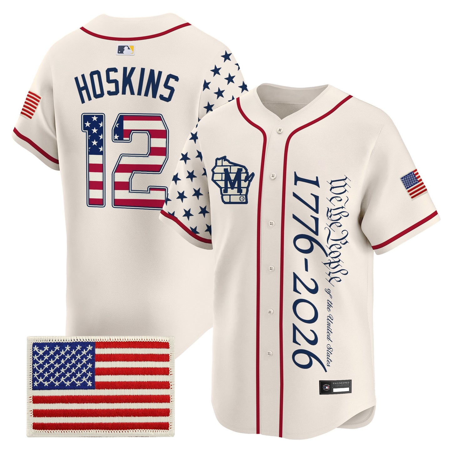 Men's Milwaukee Brewers "America 250 Edition" Vapor Premier Limited Jersey V2 - All Stitched