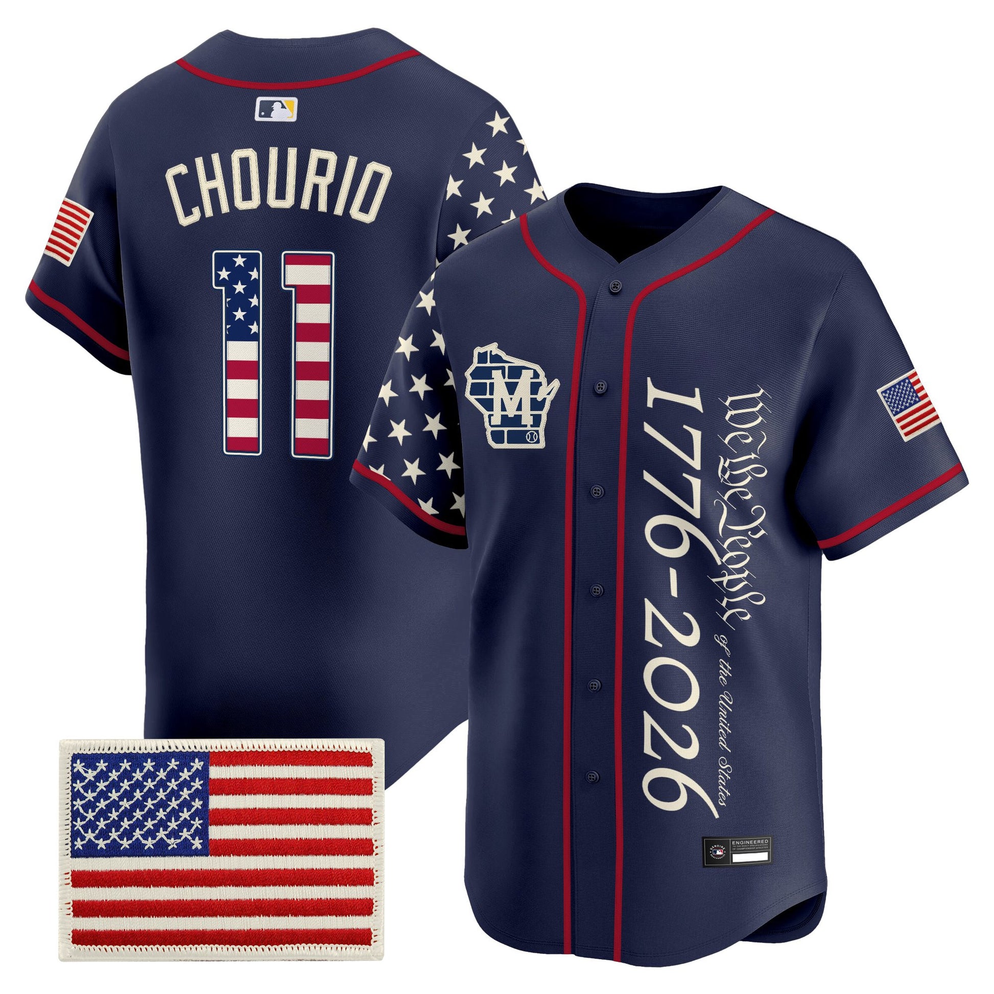 Men's Milwaukee Brewers "America 250 Edition" Vapor Premier Limited Jersey V2 - All Stitched