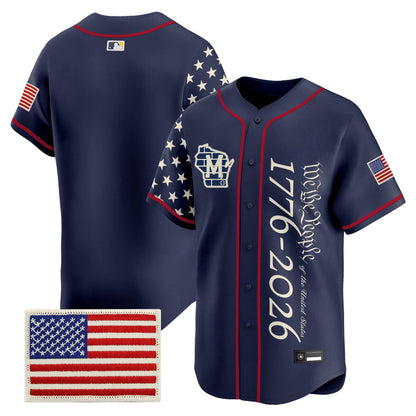 Men's Milwaukee Brewers "America 250 Edition" Vapor Premier Limited Jersey V2 - All Stitched