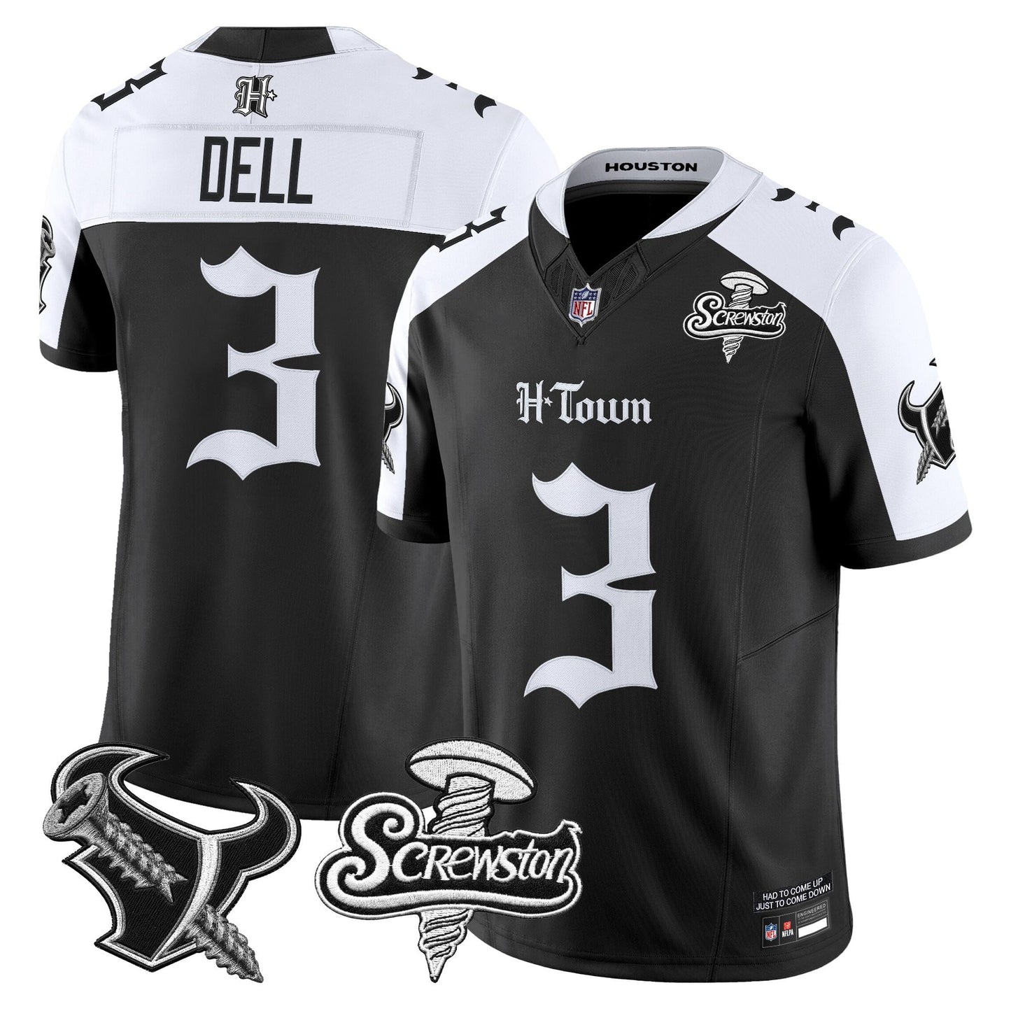 Houston Texans DJ Screw Vapor Limited Jersey - Gothic Edition - All Stitched