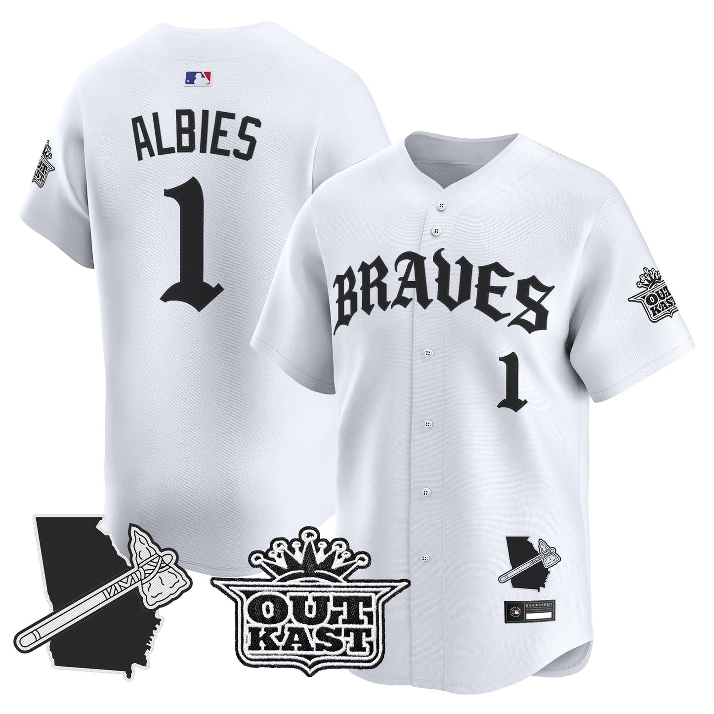  Atlanta Braves 'Old English Edition' Vapor Premier Limited Jersey - All Stitched