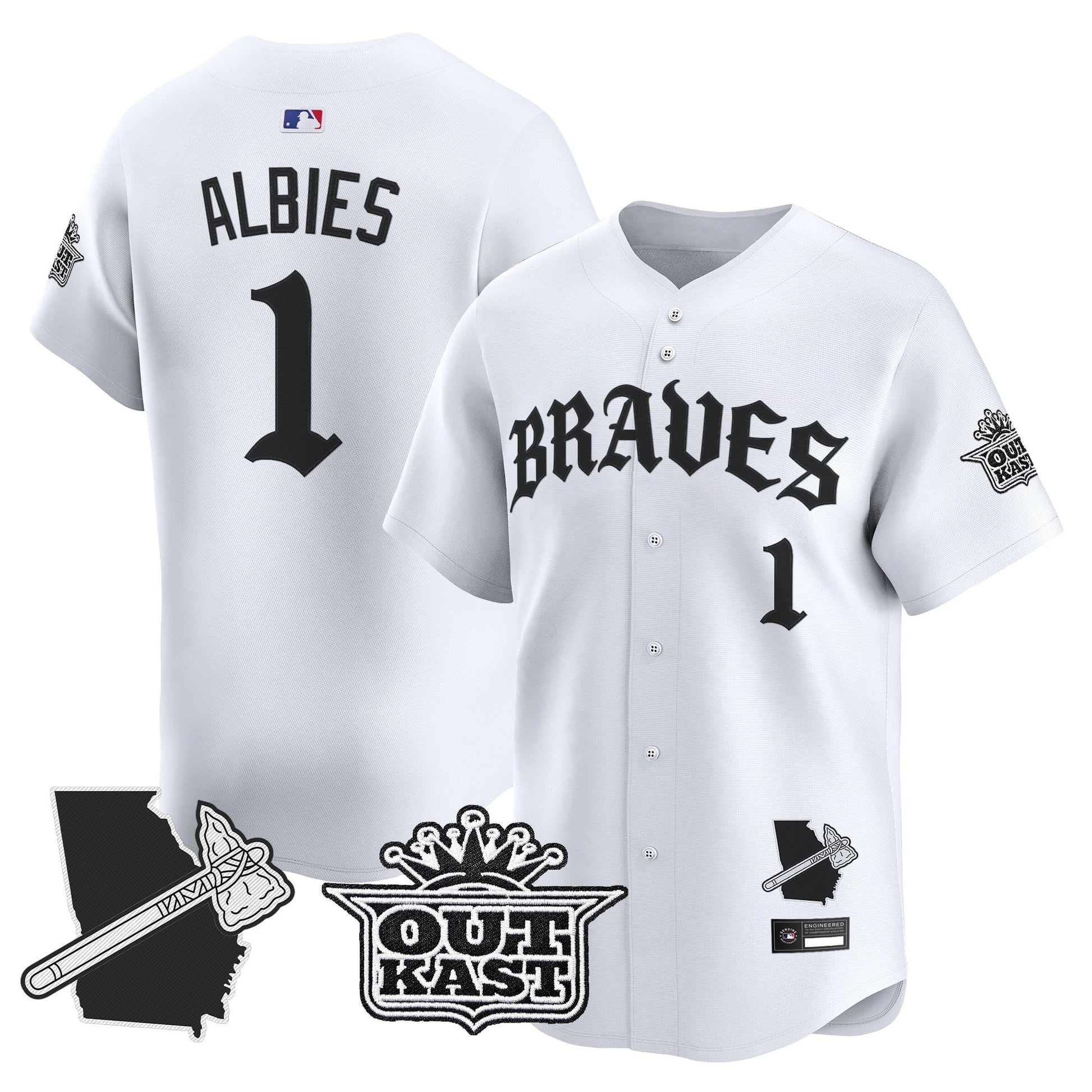  Atlanta Braves 'Old English Edition' Vapor Premier Limited Jersey - All Stitched