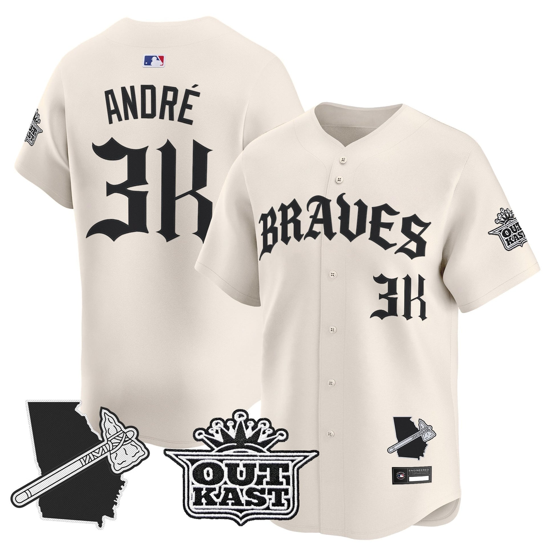  Atlanta Braves 'Old English Edition' Vapor Premier Limited Jersey - All Stitched
