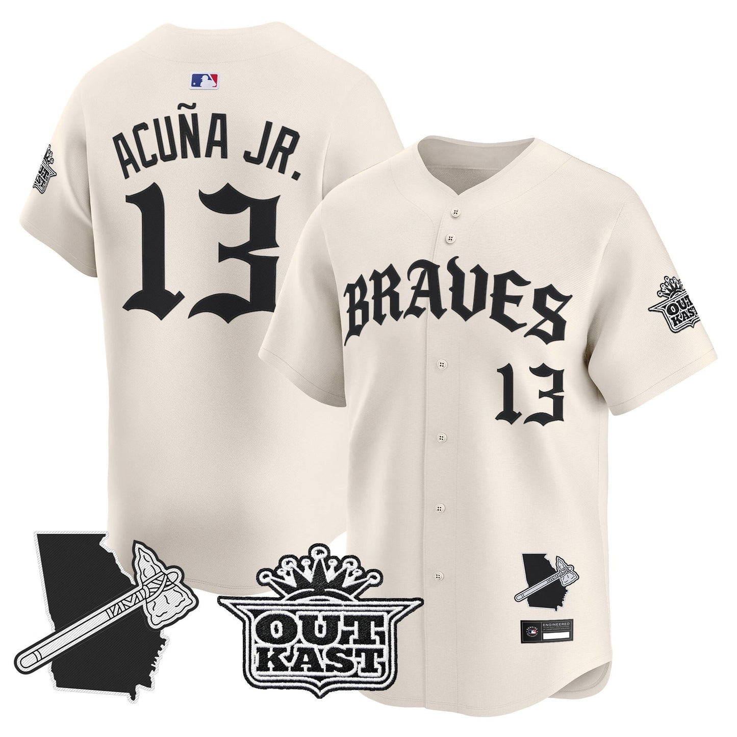  Atlanta Braves 'Old English Edition' Vapor Premier Limited Jersey - All Stitched