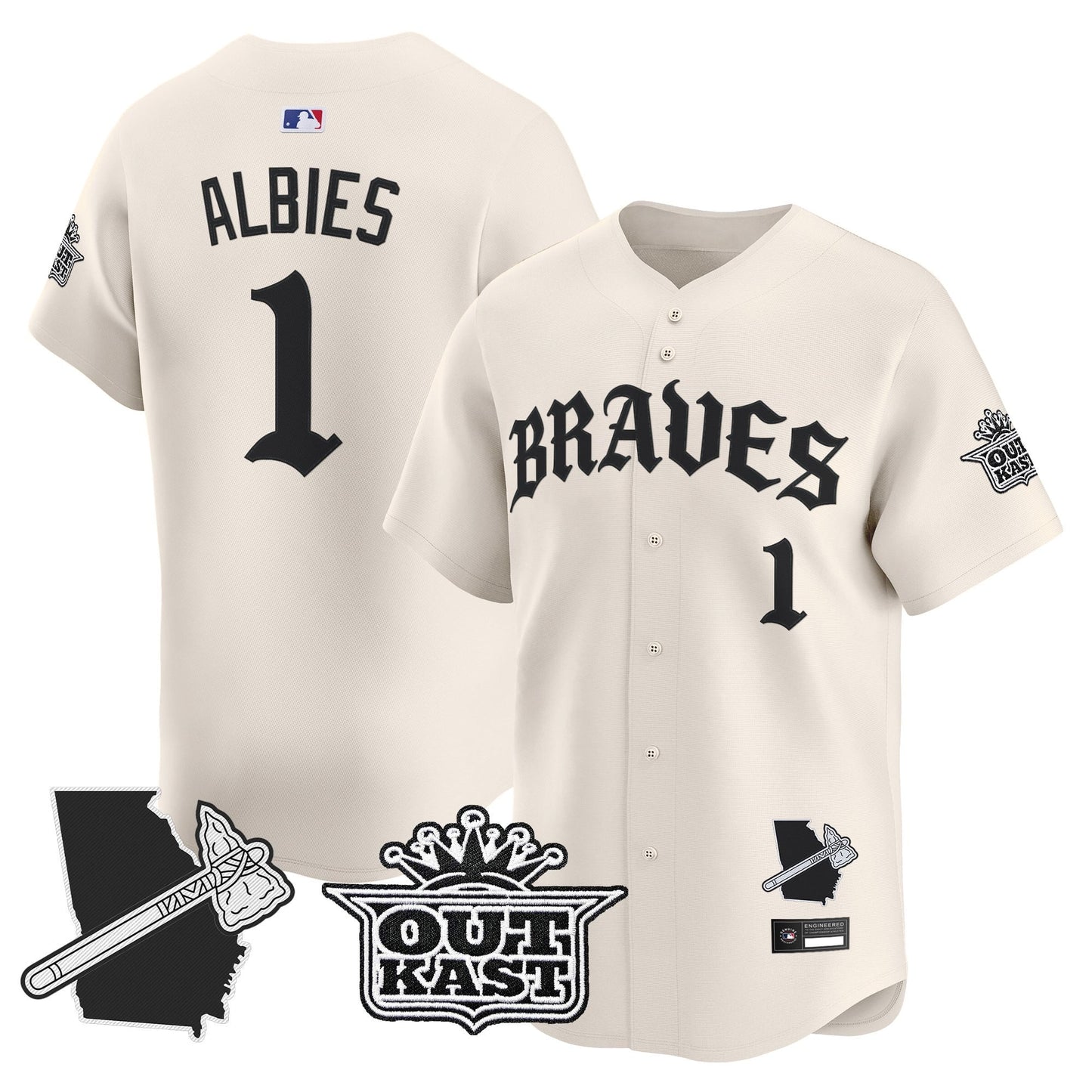  Atlanta Braves 'Old English Edition' Vapor Premier Limited Jersey - All Stitched