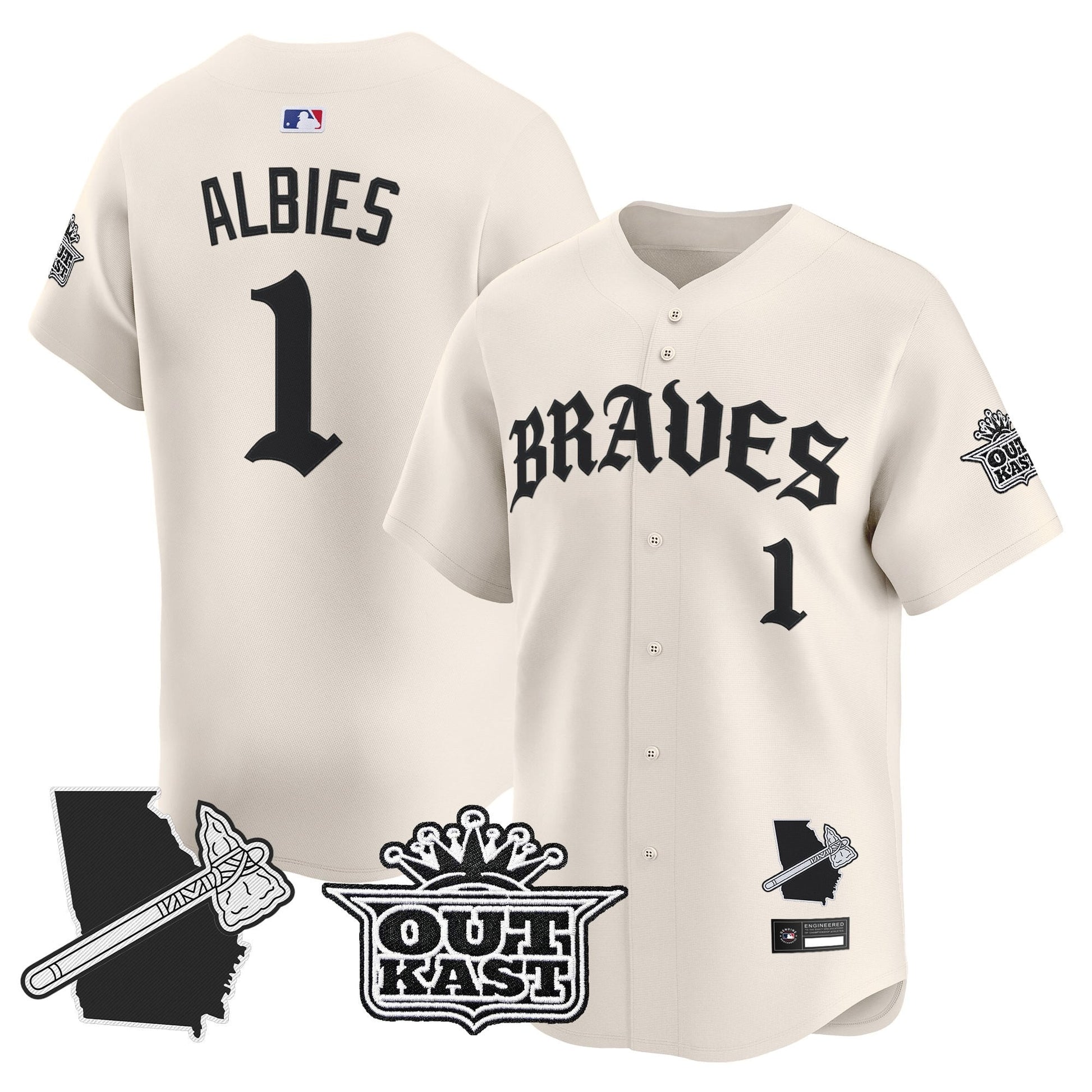  Atlanta Braves 'Old English Edition' Vapor Premier Limited Jersey - All Stitched