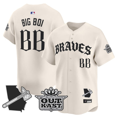  Atlanta Braves 'Old English Edition' Vapor Premier Limited Jersey - All Stitched