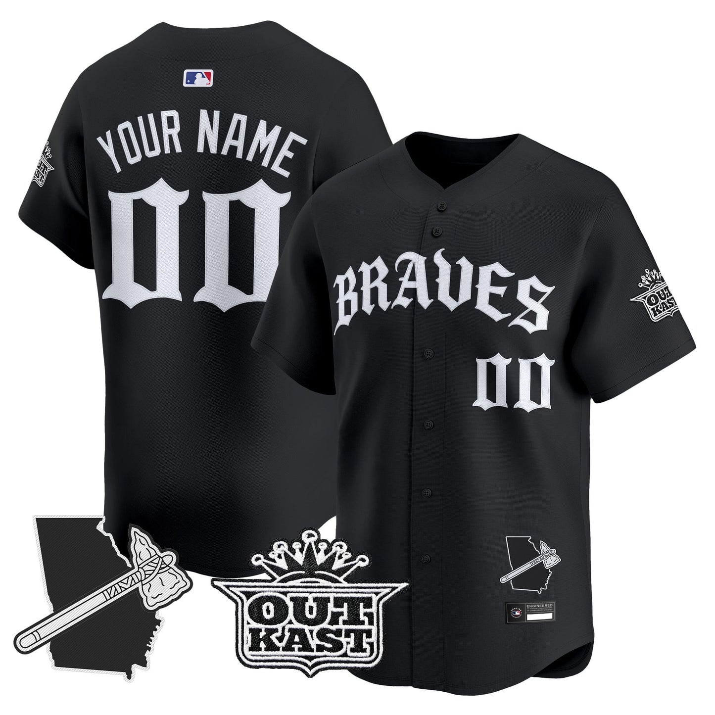 Atlanta Braves 'Old English Edition' Vapor Premier Limited Custom Jersey - All Stitched