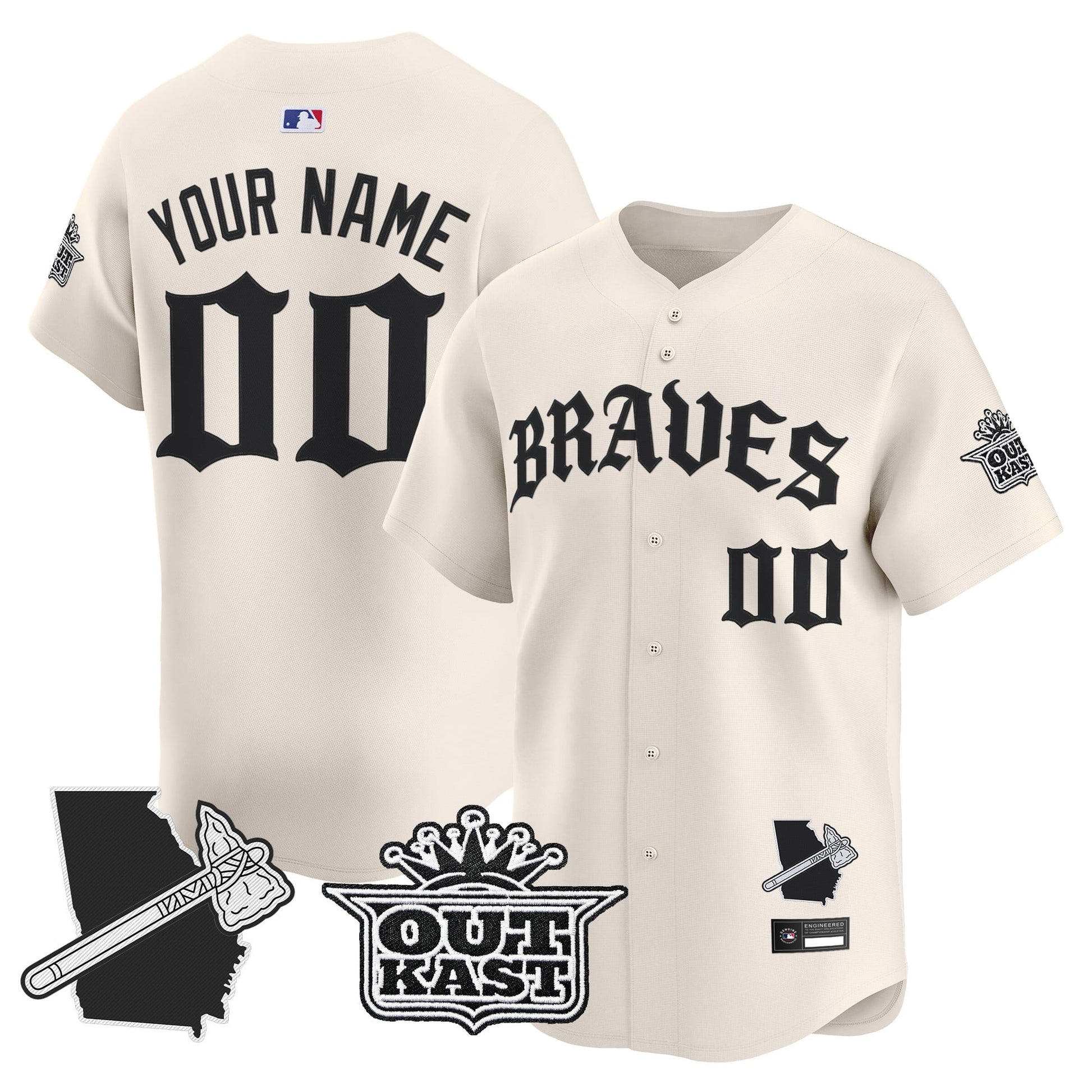 Atlanta Braves 'Old English Edition' Vapor Premier Limited Custom Jersey - All Stitched