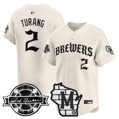 Milwaukee Brewers 'Old English Edition' Vapor Premier Limited Jersey - All Stitched