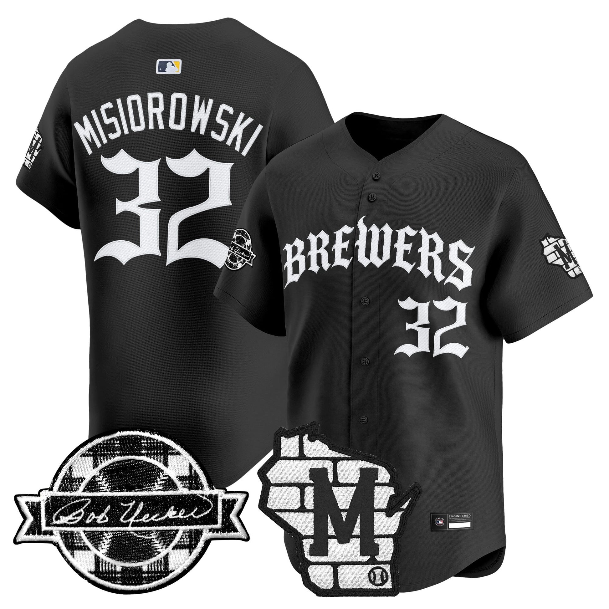 Milwaukee Brewers 'Old English Edition' Vapor Premier Limited Jersey - All Stitched