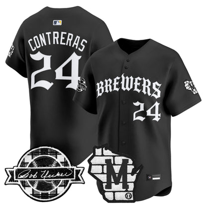 Milwaukee Brewers 'Old English Edition' Vapor Premier Limited Jersey - All Stitched