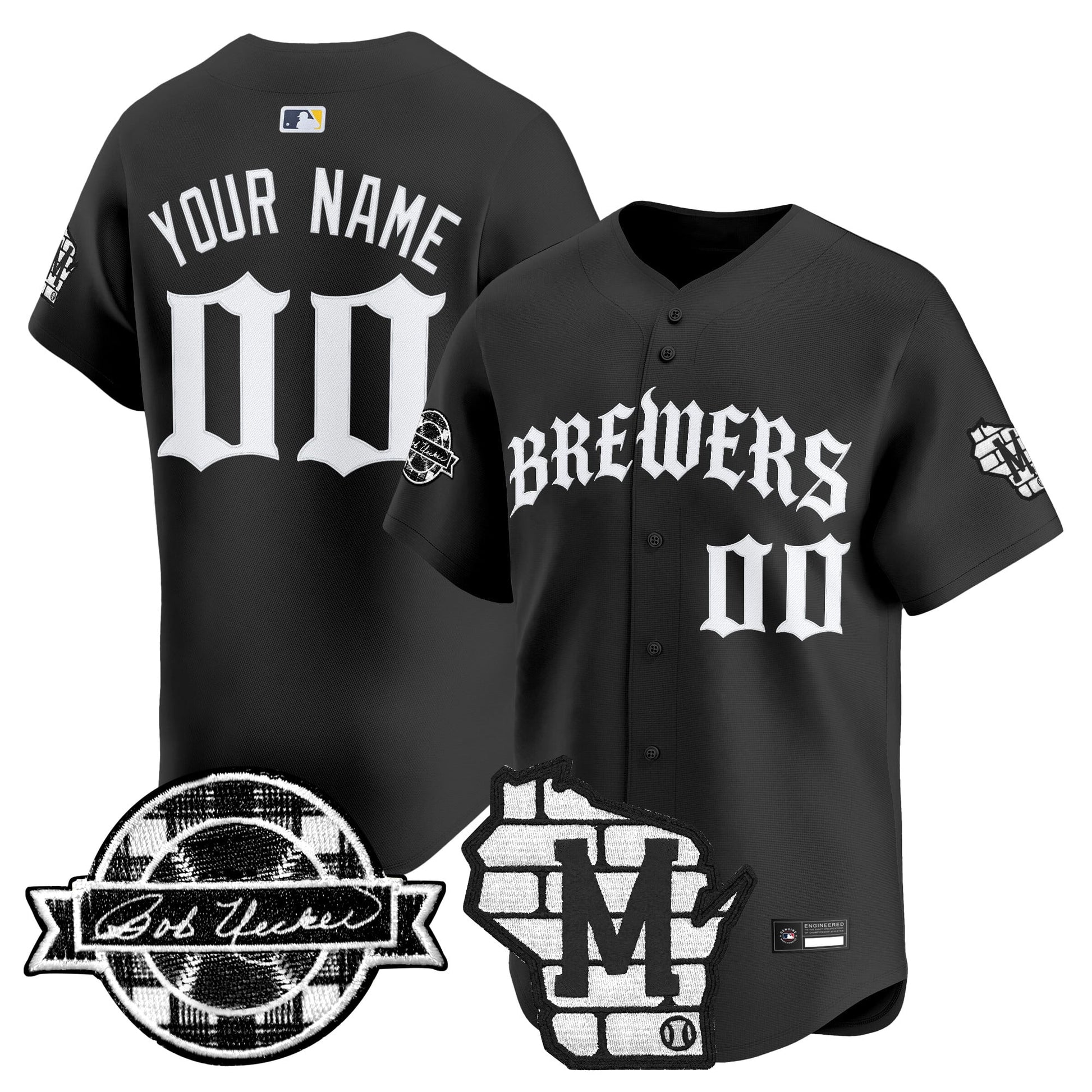 Milwaukee Brewers 'Old English Edition' Vapor Premier Limited Custom Jersey - All Stitched