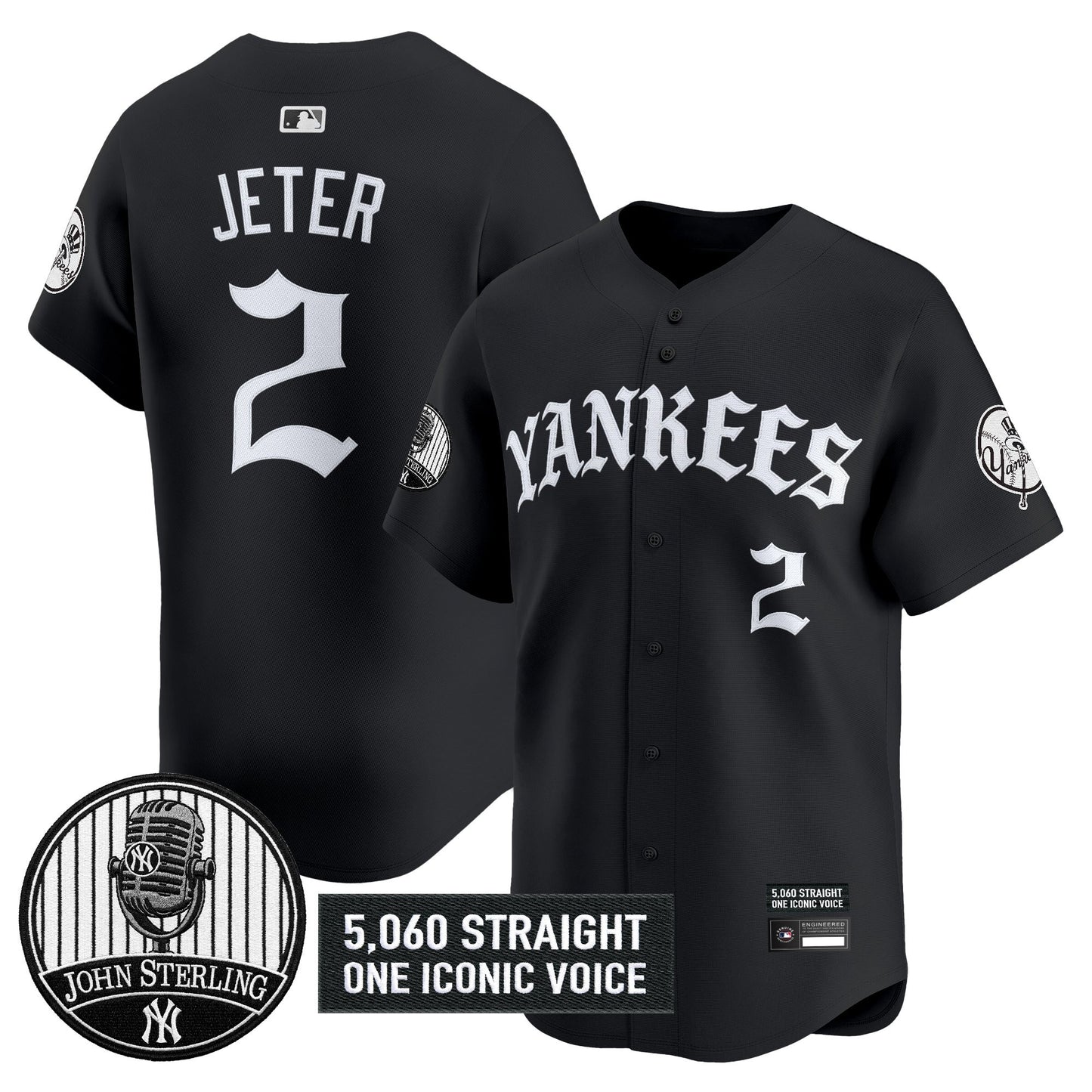 New York Yankees 'Old English Edition' Vapor Premier Limited Jersey - John Sterling Patch - All Stitched