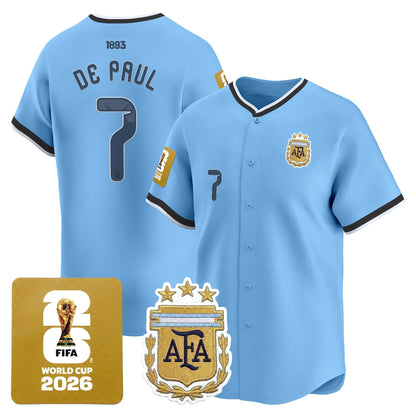  Argentina 2026 Vapor Baseball Jersey - All Stitched