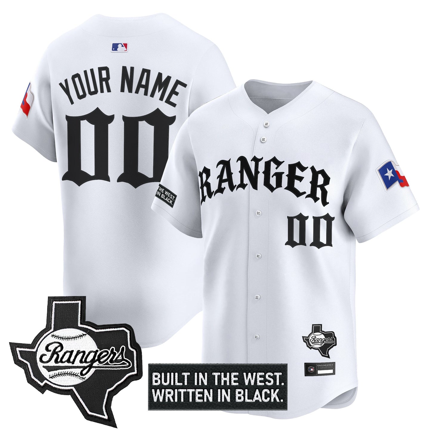 Texas Rangers 'Old English Edition' Vapor Premier Limited Custom Jersey - All Stitched