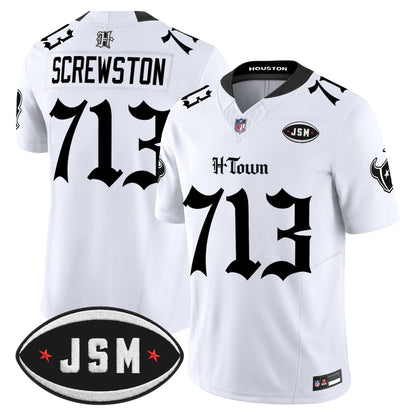  Houston Texans Janice McNair Memorial Patch Vapor Limited Jersey - Gothic Edition - All Stitched