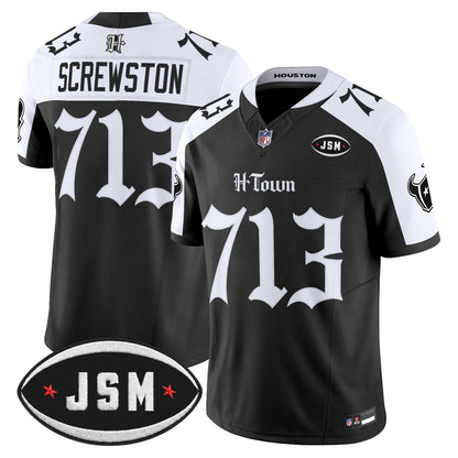  Houston Texans Janice McNair Memorial Patch Vapor Limited Jersey - Gothic Edition - All Stitched