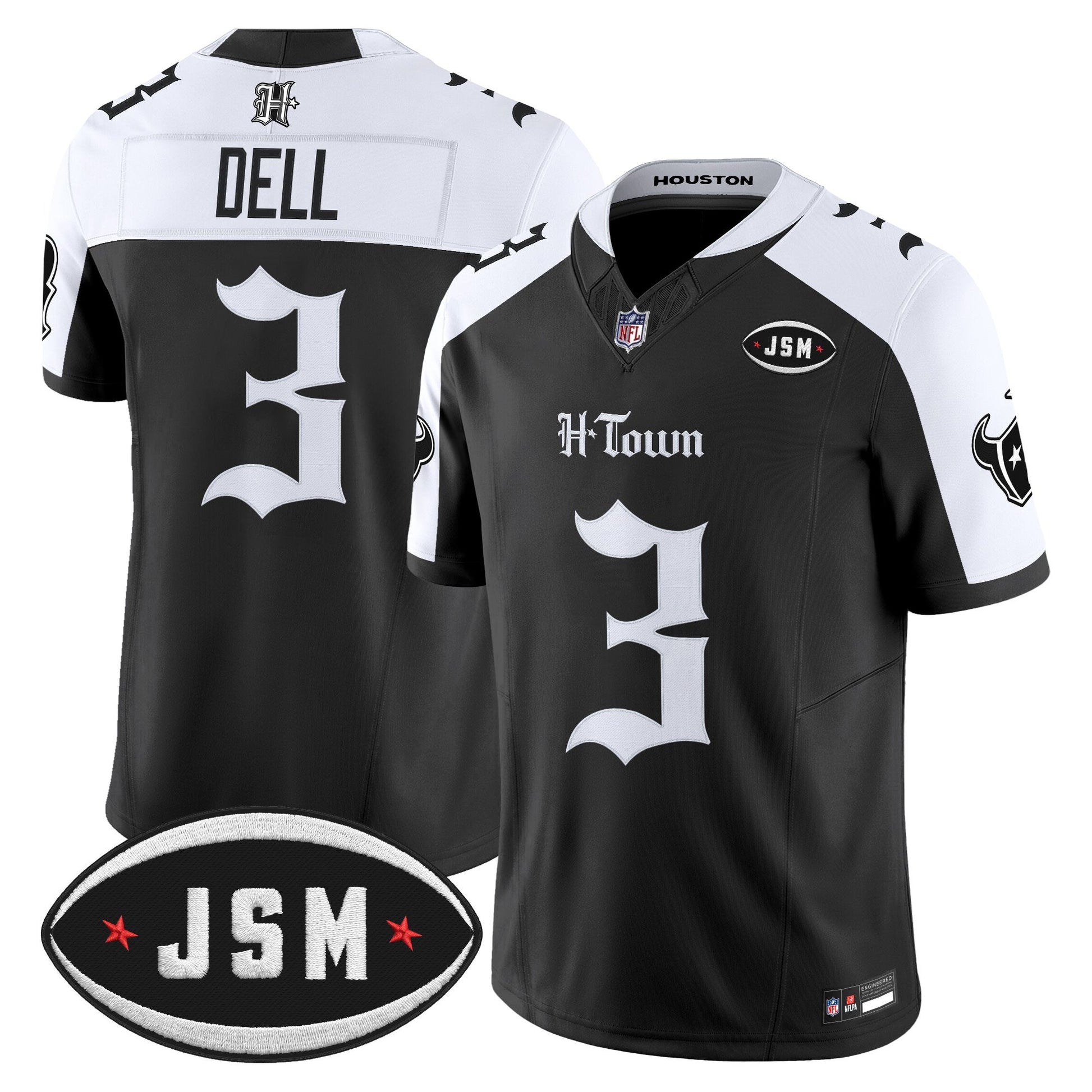  Houston Texans Janice McNair Memorial Patch Vapor Limited Jersey - Gothic Edition - All Stitched