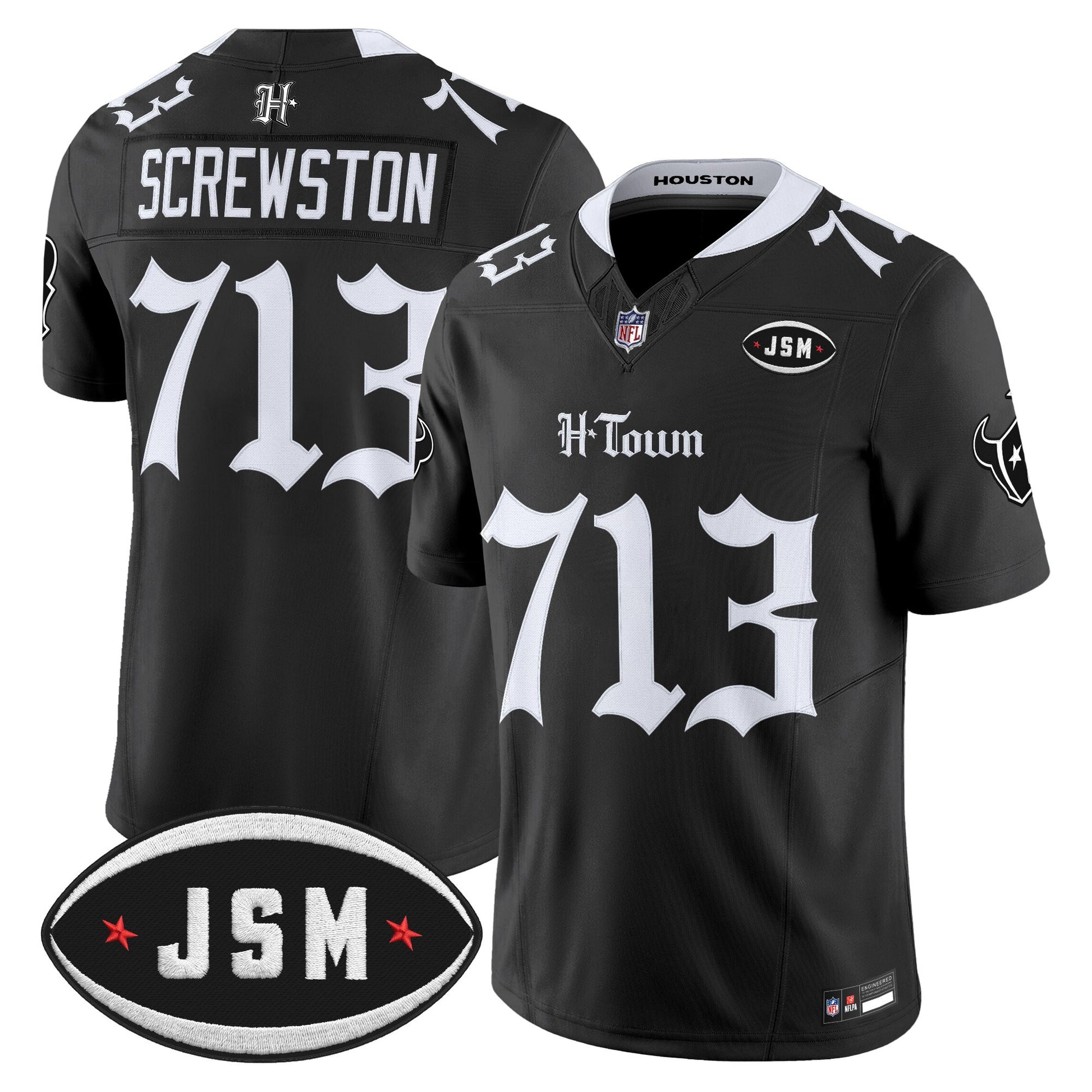  Houston Texans Janice McNair Memorial Patch Vapor Limited Jersey - Gothic Edition - All Stitched
