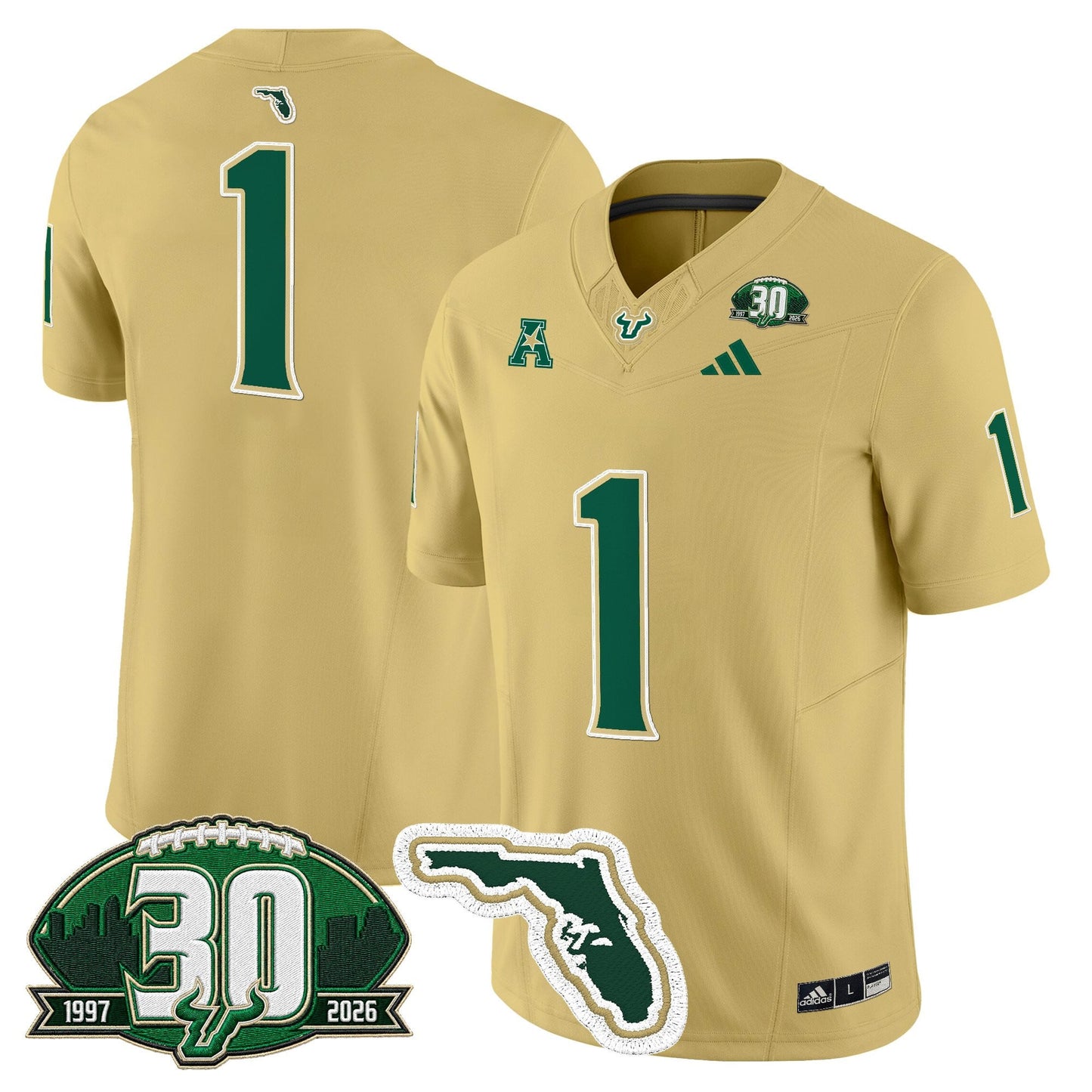 Men's South Florida Bulls 30th Anniversary Patch Vapor Limited Jersey - All Stitched