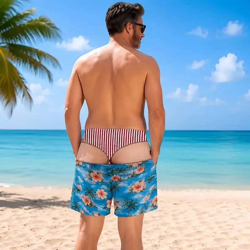 Funny Illusion Beach Short - Printed