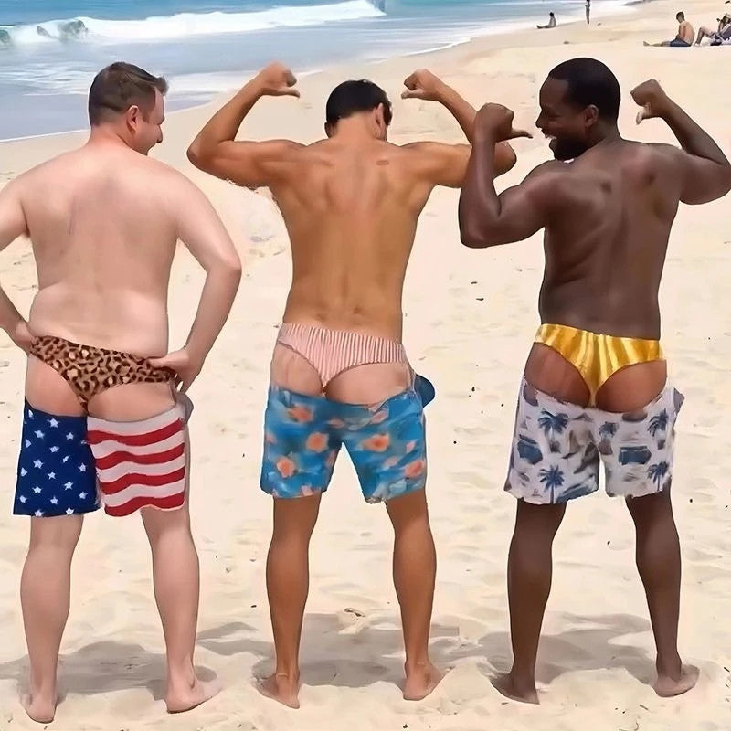 Funny Illusion Beach Short - Printed