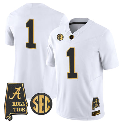 Alabama Crimson Tide 2026 Gold Vapor Limited Jersey - Alabama Map - Stitched