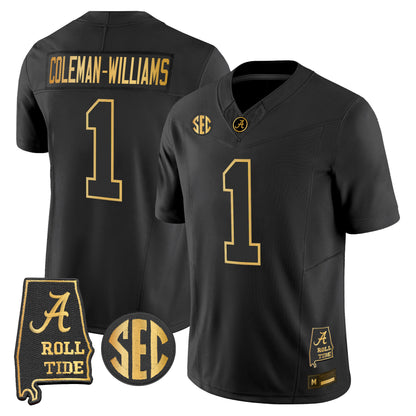 Alabama Crimson Tide 2026 Gold Vapor Limited Jersey - Alabama Map - Stitched