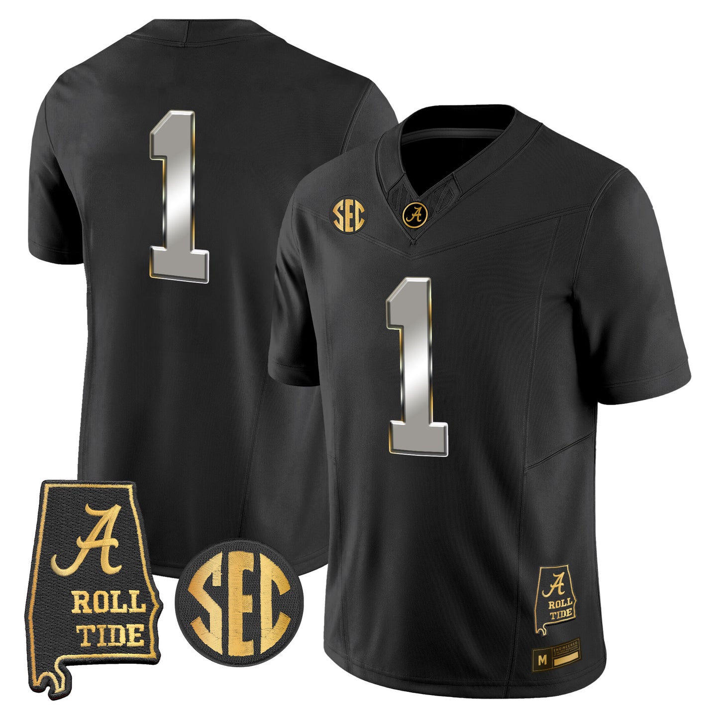 Alabama Crimson Tide 2026 Gold Vapor Limited Jersey - Alabama Map - Stitched