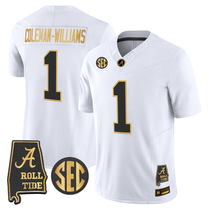 Alabama Crimson Tide 2026 Gold Vapor Limited Jersey - Alabama Map - Stitched