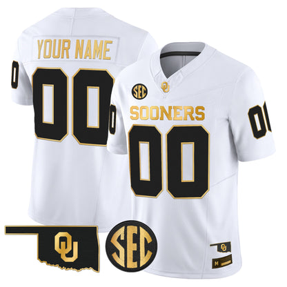 Oklahoma Sooners 2026 Gold Vapor Limited Custom Jersey - Stitched