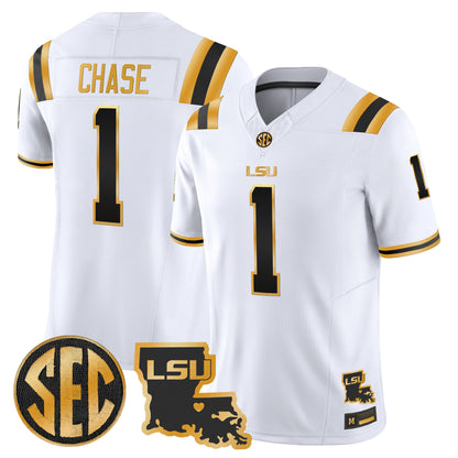 LSU Tigers 2026 Louisiana Patch Gold Vapor Limited Jersey - Stitched
