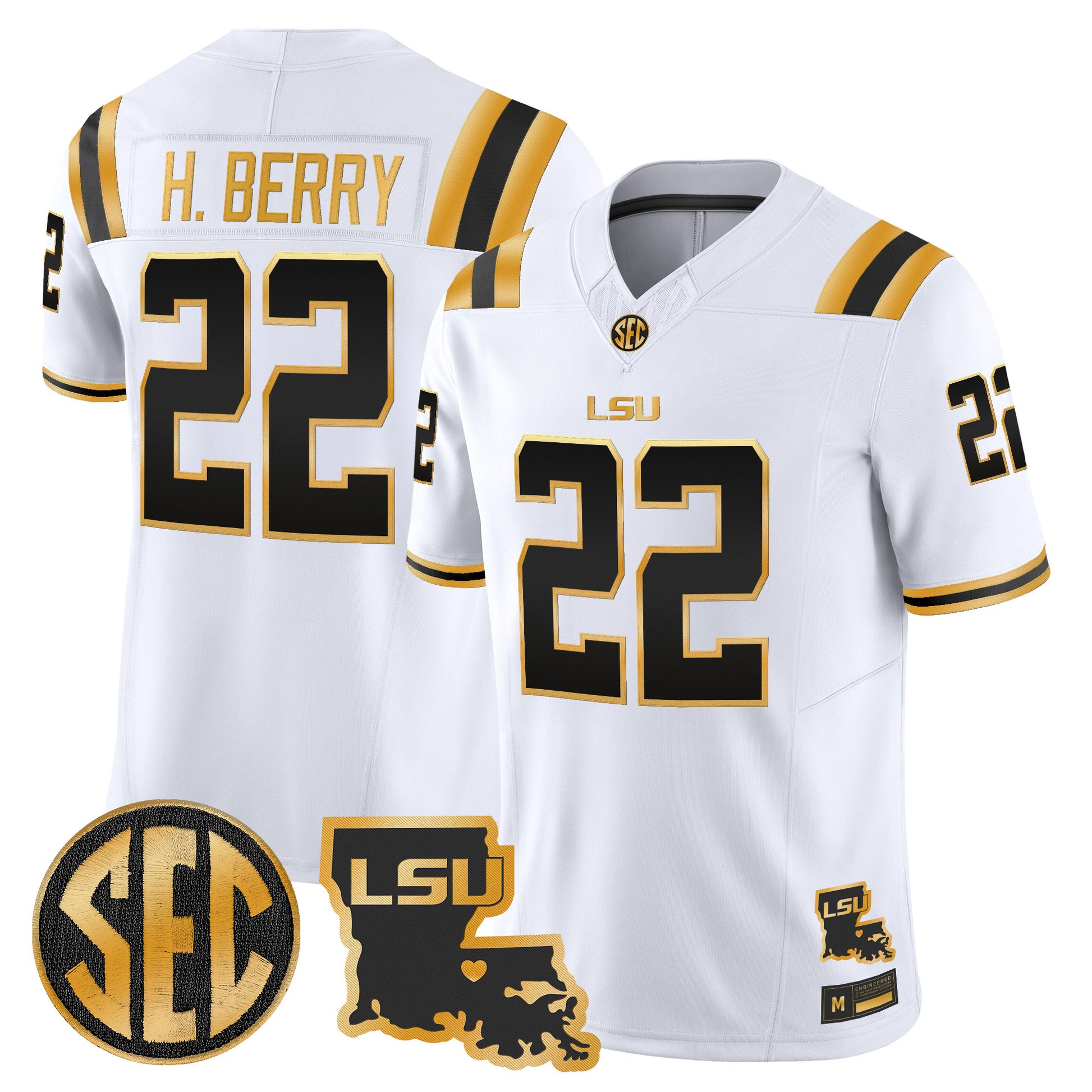 LSU Tigers 2026 Louisiana Patch Gold Vapor Limited Jersey - Stitched