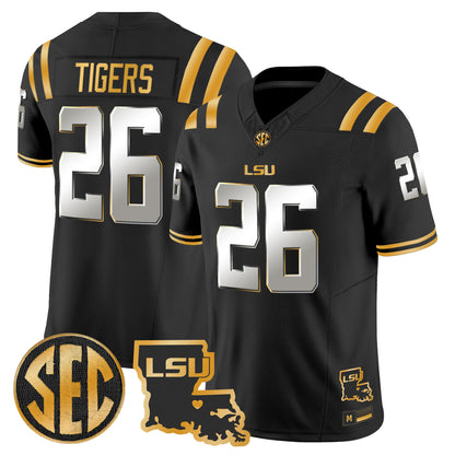 LSU Tigers 2026 Louisiana Patch Gold Vapor Limited Jersey - Stitched