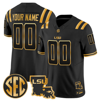 LSU Tigers 2026 Louisiana Patch Gold Vapor Limited Custom Jersey - Stitched
