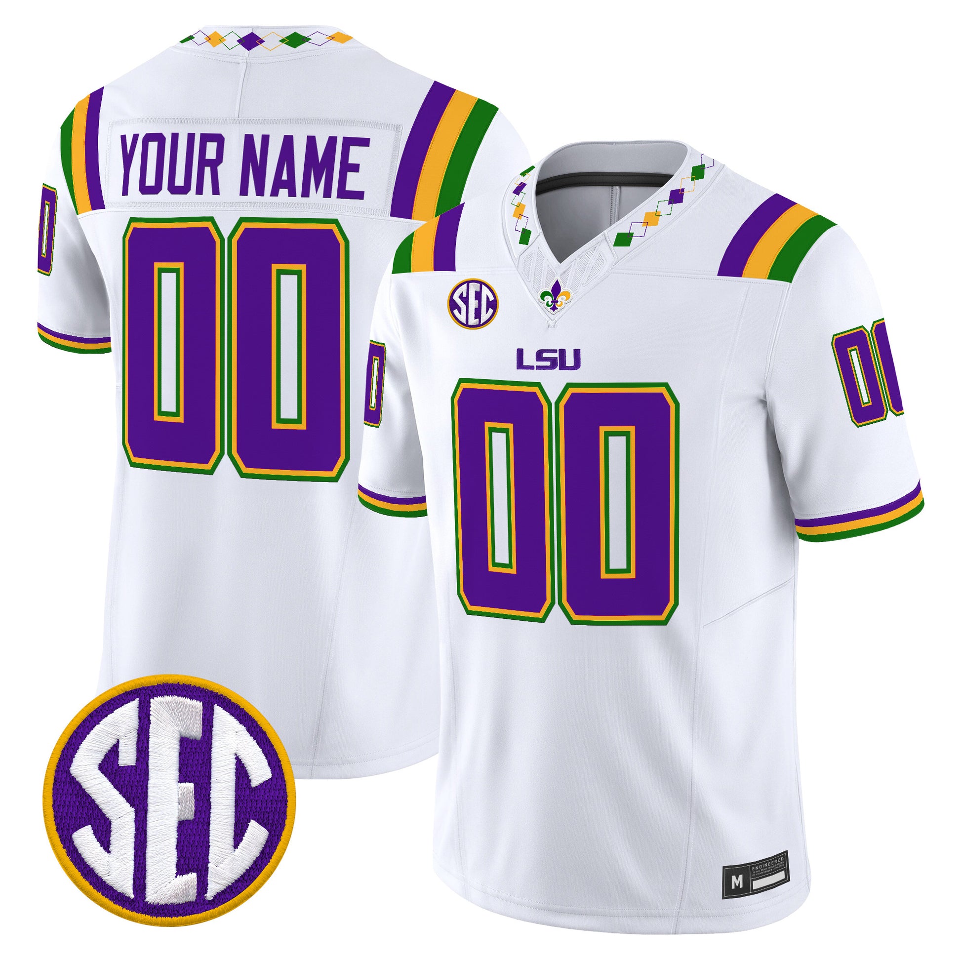 LSU Tigers 2026 "Mardi Gras Edition'' Vapor Limited Custom Jersey - Stitched
