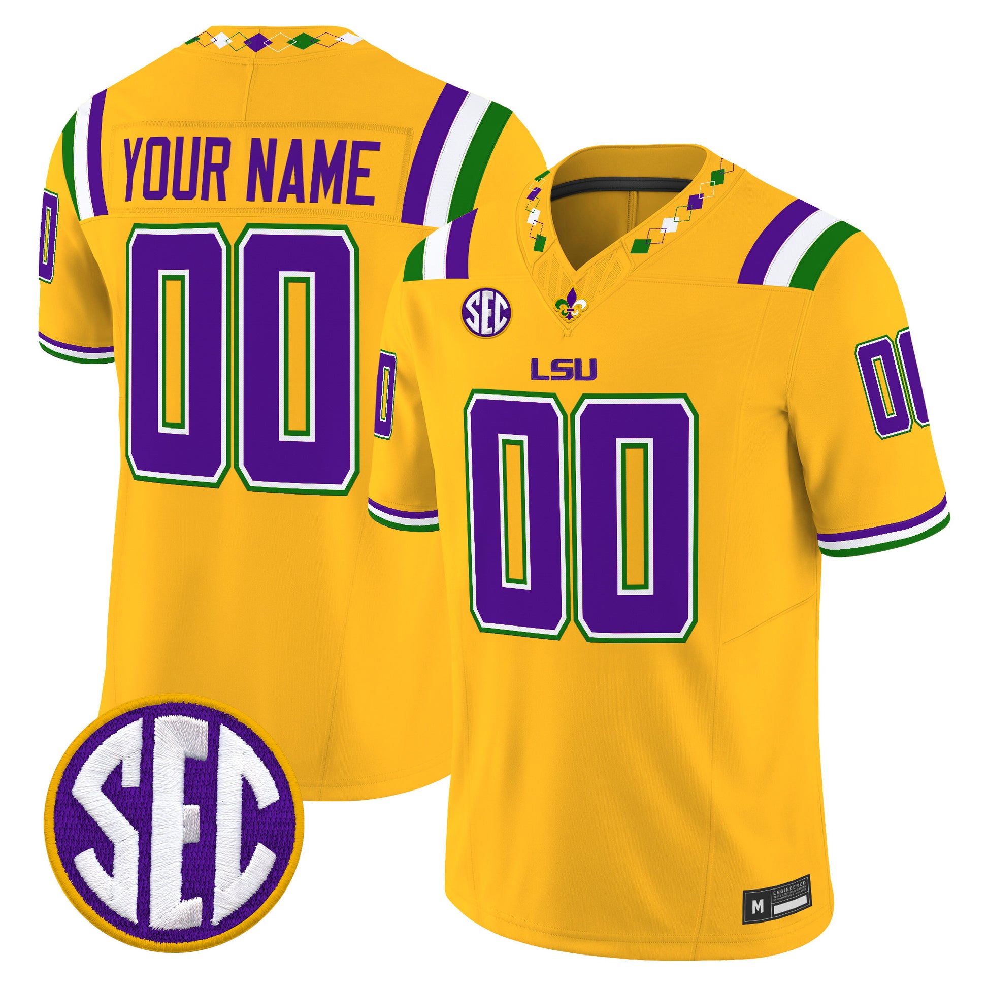 LSU Tigers 2026 "Mardi Gras Edition'' Vapor Limited Custom Jersey - Stitched